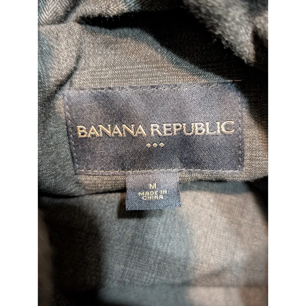Banana Republic Mens M Gray‎ Puffer Vest Quilted Full Zip Casual Outdoor